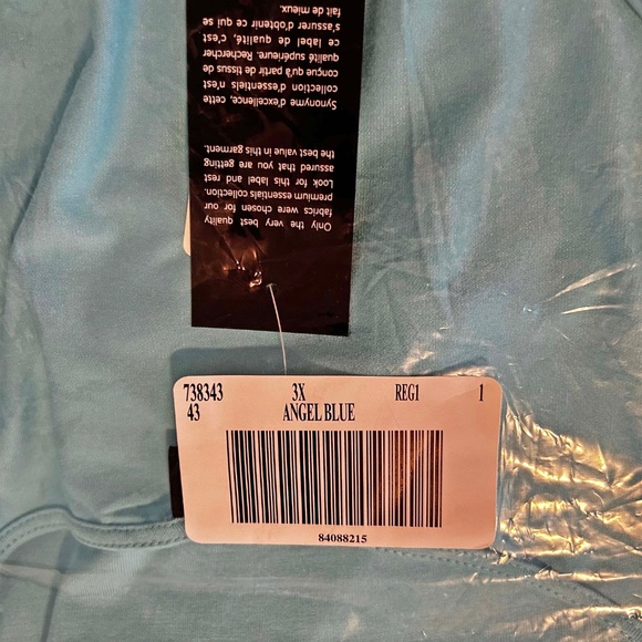 NEW PHOTOS! TANK TOP, ASYMMETRIC, LAYERED, ANGEL BLUE, SIZE 3X, SCOOP NECK, - Picture 3 of 11